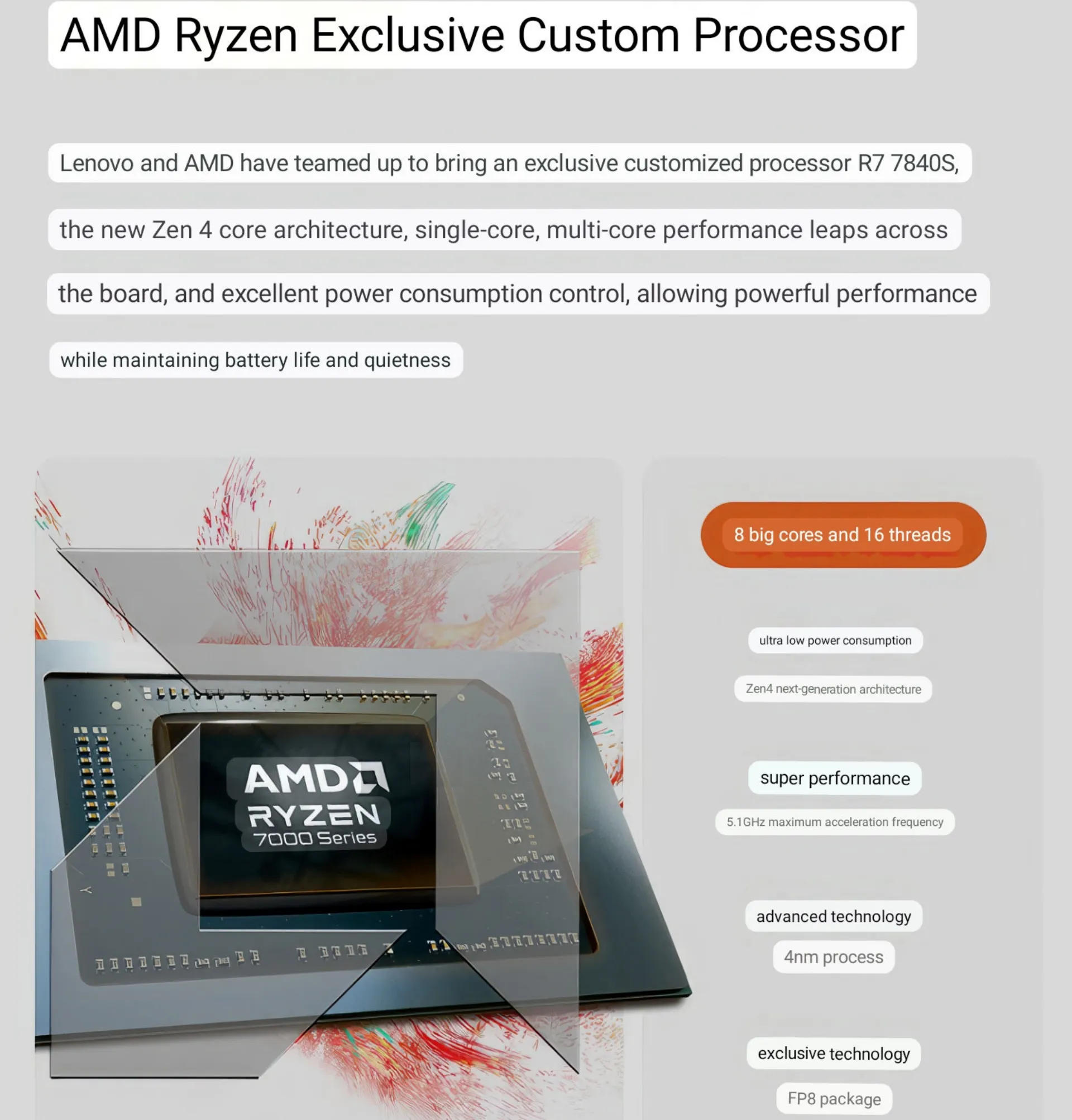 AMD Ryzen 7 7840S & Ryzen 5 7640S adalah Processor eksklusif untuk Lenovo.