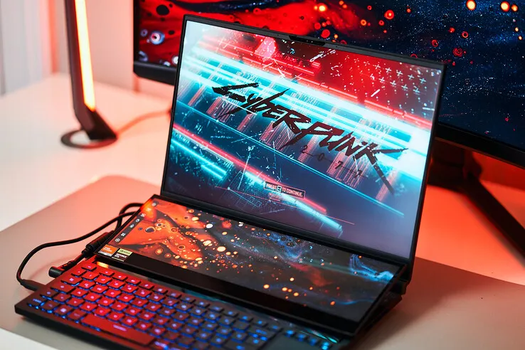 Laptop ASUS dengan game Cyberpunk